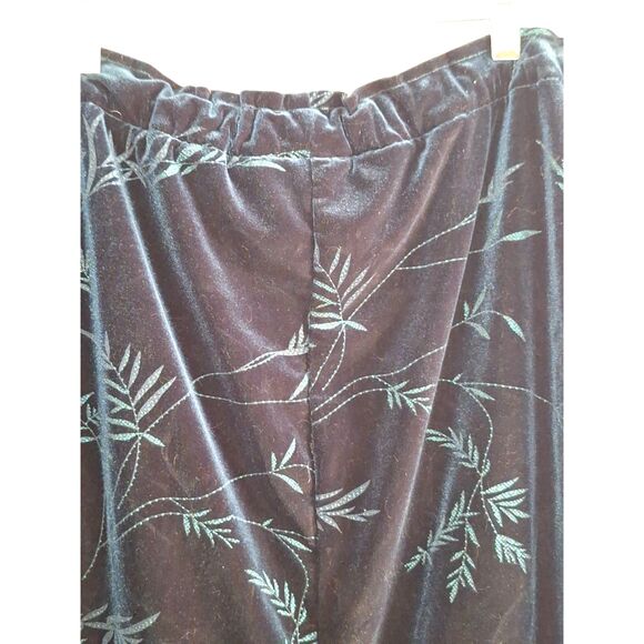 A Women's Blue Velvet Skirt Pencil Floral Office Siren Evening Sparkly XL - Picture 5 of 6